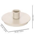 Runde kremfargede lysholdere til spisslys, borddekorasjon, 10 cm, 2 stk. | Floristik24.no