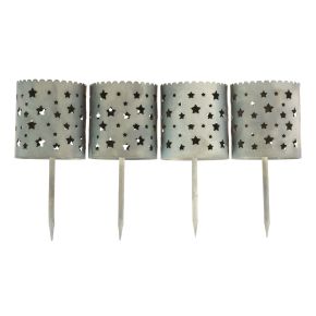 Floristik24 Lysholder for å stikke adventskrans Ø6,5cm H14cm 4 stk
