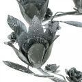 Floristik24 Lysestake blomsterring metall Ø23cmH7cm grå