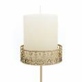 Blomsterlysestaker for plugging av gylden Ø7,4 cm H12,5 cm 4 stk antikk look | Floristik24.no