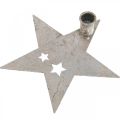 Floristik24 Metalldekorasjonsstjerne, konisk lysestake for julesølv, antikk utseende 20cm × 19,5cm