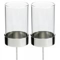 Floristik24 Lysholder for plugging av metall/glass Ø5cm H14cm 4 stk