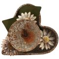 Floristik24 Lysestake metallhjerte med blomster telysholder vintage rust 14×13cm