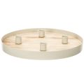 Floristik24 Rundt lysfat i tre for fire koniske lys, 30 cm