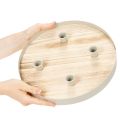 Rundt lysfat i tre for fire koniske lys, 30 cm | Floristik24.no