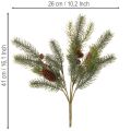 Kunstig grangren med kongledekorasjon, 41 cm | Floristik24.no