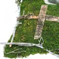 Floristik24 Pute mose og vinstokker med kors for gravplassering 25x25cm