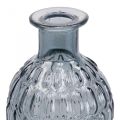 Floristik24 Liten glass vase vase honeycomb glass blå grå H20cm 6stk