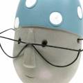 Floristik24 Dekorativ hodesvømmer med briller og badehette blå hvit H15cm / 16cm 2stk