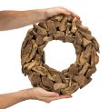 Dekorativ krans laget av naturlige trestykker, rund, 35 cm | Floristik24.no