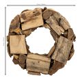 Dekorativ krans laget av naturlige trestykker, rund, 35 cm | Floristik24.no