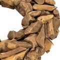 Dekorativ krans laget av naturlige trestykker, rund, 35 cm | Floristik24.no
