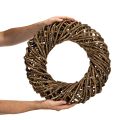 Dekorativ krans laget av naturlige grener, rottingkrans, rund, stor, 45 cm | Floristik24.no