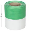 Grønt og hvitt moiré-kransbånd, 100 mm x 25 m - nasjonalt bånd, taftbånd, sløyfebånd, dekorativt bånd | Floristik24.no