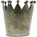Deco krone antikk utseende grå metall borddekorasjon Ø15cm H15cm | Floristik24.no