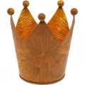 Floristik24 Telysholder krone rust gull-look metalldekor H11cm