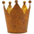Floristik24 Telysholder krone rust gulllook metalldekor H10cm