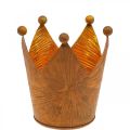 Floristik24 Telysholder krone rust gulllook metalldekor H10cm