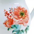 Floristik24 Dekorativ kanne, blomstervase vintage look, emaljemugge med rosemotiv H19cm