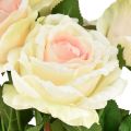 Floristik24 Kunstige Roser Kunstig Blomsterbukett Roser Krem Rosa Plukk 54cm