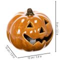 Keramisk gresskar LED Halloween-dekorasjon liten 10 cm | Floristik24.no