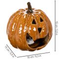 Keramisk gresskar Halloween LED-dekorasjon 15 cm | Floristik24.no