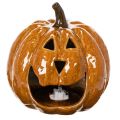 Keramisk gresskar Halloween LED-dekorasjon 15 cm | Floristik24.no