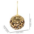 Julekule leopardmønster med gyllent glitter 7 cm 3 stk | Floristik24.no
