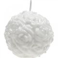 Floristik24 Ball lys roser runde lys hvit lys dekorasjon Ø7cm