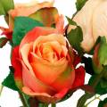 Floristik24 Kunstige blomster, bukett med roser, borddekorasjoner, silkeblomster, kunstige roser gul-oransje