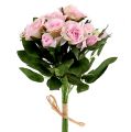 Floristik24 Kunstige blomster rose bukett rosa L26cm 3stk