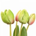 Floristik24 Kunstige blomster tulipangrønn, vårblomst 48cm bunt på 5