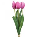 Floristik24 Kunstige blomster tulipan rosa, vårblomst L48cm bunt på 5
