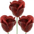 Floristik24 Kunstroser Bordeaux voksroser dekorative roser voks Ø6cm 18 stk