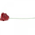 Kunstroser Bordeaux voksroser dekorative roser voks Ø6cm 18 stk | Floristik24.no
