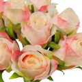 Floristik24 Kunstige roser rosa aprikos kunstige roser 28cm bunt 9stk