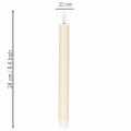 LED-konisk stearinlys i hvitt med varmt hvitt lys, 24 cm, med timer, 2 stk. | Floristik24.no