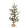 Kunstig juletre med snø i jutepose, 40 LED-lys, til innendørs bruk, 85 cm | Floristik24.no