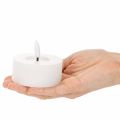 LED XL telys hvit ekte voks med timer varm hvit 6 cm 2 stk | Floristik24.no