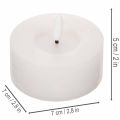 LED XL telys hvit ekte voks med timer varm hvit 6 cm 2 stk | Floristik24.no