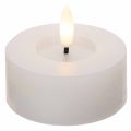 LED XL telys hvit ekte voks med timer varm hvit 6 cm 2 stk | Floristik24.no