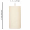 LED-søylelys laget av ekte voks i hvitt med timerfunksjon, varmhvit, 15 cm | Floristik24.no