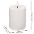 LED-søylelys, flimrende, med timer, Ø7 cm, 12 cm | Floristik24.no