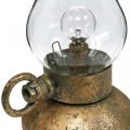 Floristik24 Antik dekorativ lampe, messingfarget LED-lys, vintage-look H19cm B13,5cm