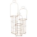 Floristik24 Hagelykt, metallvindlykt Ø8,5 cm H23/18,5/14,5 cm 3-delers sett