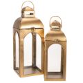 Floristik24 Lanterne metall glass metall messing utseende H50cm sett med 2