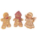 Floristik24 Kunstig pepperkakemann dekorativ figur, 8 cm, 3 stk.