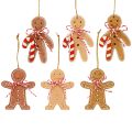 Floristik24 Pepperkakemanndekorasjon til oppheng i trefiber assortert 8 cm 12 stk