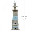 Floristik24 Fyrtårn å sette, maritim tredekor natur, blå-hvit shabby chic H54cm