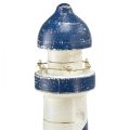 Floristik24 Lighthouse Maritim borddekor blå hvit Ø10,5cm H28,5cm